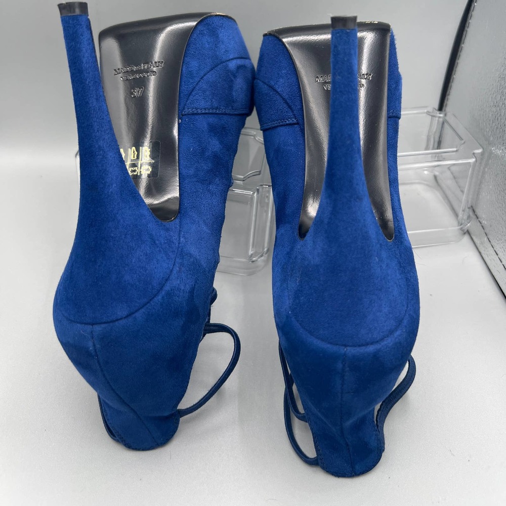 Loriblu Platform Suede Womens Blue booties sz 37 (6.5) - Picture 6 of 8